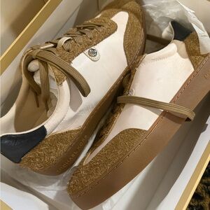 Michael Kors tan and Cream Sneakers